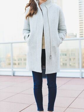 J. Crew City Coat Light Gray Wool-Blend